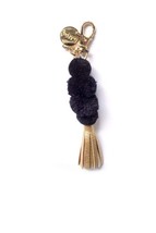 Packed Party pom pom keychain in Black - $21.00