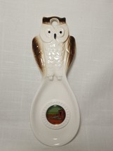Wisconsin Dells Ceramic Owl Spoon Rest Trinket Dish Wall Hanging Souveni... - $9.46
