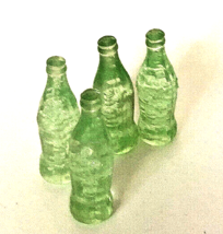 DOLL HOUSE Miniatures4 Vintage  Green Plastic Coca-Cola Coke Bottles 1 1/2” tall - £6.45 GBP