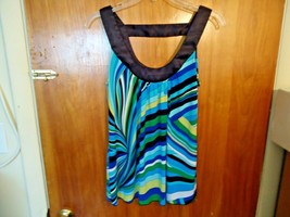 BCX Size L Multi Color Designed Sleeveless Top &quot; BEAUTIFUL TOP &quot; - £10.31 GBP