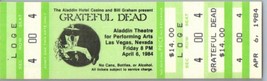 Grateful Dead Mail Away Untorn Ticket Stub April 6 1984 Las Vegas Nevada - £66.75 GBP