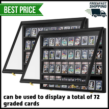 2 Pack Graded Trading Card Display Case Baseball Sports 36 PSA Slab Wood... - $168.25