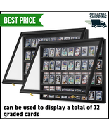 2 Pack Graded Trading Card Display Case Baseball Sports 36 PSA Slab Wood... - $168.25