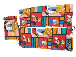 VTG Disney Mickey Mouse Minnie Donald Goofy COLOR BLOCK Twin Pillow Covers - €17,66 EUR