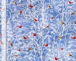 Cotton Christmas Eve Cardinals Birds Winter Fabric Print by Yard D604.16 - $15.95