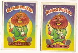 1986 Garbage Pail Kids Series 4 Cards 153a Jack O. Lantern / 153b Duncan Pumpkin - $4.83