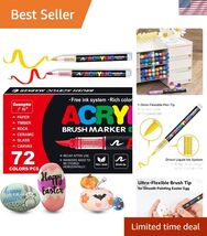 72 Colors Direct Liquid Soft Tip Acrylic Marker Pens, Acrylic Paint Mark... - $56.34
