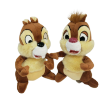 8&quot; Pair Of Disney Authentic Chip + Dale Chipmunks Stuffed Animal Plush Toy - £21.57 GBP
