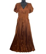 Bohme Maxi Dress Womens Medium (Rust) Copper Boho Smocked Lined NWT $78.50 - $52.24