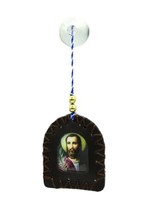 Saint Jude &amp; Caridad Del Cobre Leather Car Hanging Ornament San Judas Tadeo - £7.81 GBP
