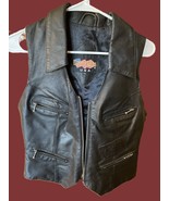 Easy Riders Women&#39;s Black Leather Motorcycle Biker Vest Size Small - £44.22 GBP