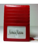 Neiman Marcus Women’s Crosshatched Leather Card Case / Zipper Coin Case.... - $37.40