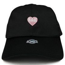 Trendy Apparel Shop BAE Heart Embroidered Women&#39;s Satin Baseball Cap - Black - £12.70 GBP