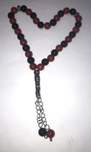 NEW TESPIH Masbaha Prayer Worry Bead Red&amp;Black Color Sibha Islamic 33 Bead-20Cm - £7.04 GBP