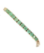 Natural Unheated Round Emerald 4mm 14K Rose Gold Plate 925 Silver Bracelet - £143.19 GBP