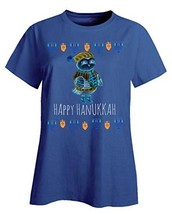 Owl Hanukkah Funny Chanukah - Ladies T-Shirt Royal Blue - £25.88 GBP