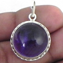 Sterling Silver Pendant Necklace Natural Amethyst Jewelry PS-1432 - £43.03 GBP