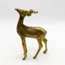 Vintage Goldtone 6.5&quot; Brass Metal Deer - £15.71 GBP