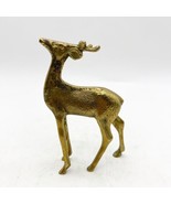 Vintage Goldtone 6.5&quot; Brass Metal Deer - £15.72 GBP