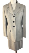 Elements by Escada Vintage Brown Pinstripe Blazer &amp; Skirt Suit Sz 36 - £113.23 GBP