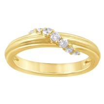 0.20CT Redondo Diamante Natural Anillo de Boda 14K Oro Amarillo Chapado Plata - £160.69 GBP