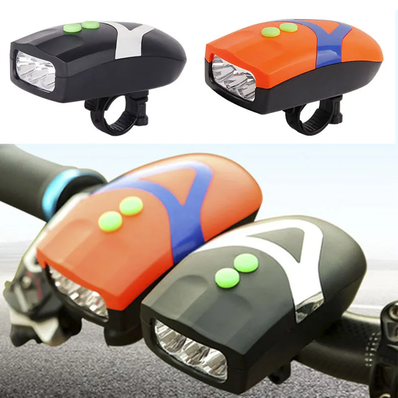 3 LED Bicycle Front Light with Horn USB Rechargeable Bike Front Lamp Cycling - £9.30 GBP