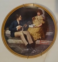 Edwin Knowles Collector Plate Norman Rockwell &quot;Pondering on the Porch&quot; #4278 A - £7.56 GBP
