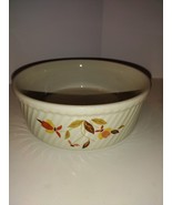 Vintage Halls Superior Jewel Casserole Baking Dish Soufflé Autumn Leaf Ribbed 8” - £19.65 GBP