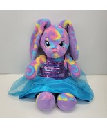 Build A Bear Tie Dye Bunny Rabbit Color Burst Floppy Ears 16&quot; Sequin Tul... - £14.08 GBP