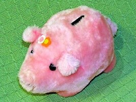 1978 Dakin Piggy Bank Very Rare Pink Pig 8" Plush Stuffed Vintage Animal Toy - $31.50