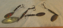 4 Old Vintage  Fishing BEADED  ROOSTER TAIL Topwater fishing Lures K - £17.92 GBP