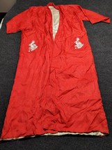 Vintage Japanese / Chinese Kimono Dragon Embroidered Belted Robe Red Asian - £43.96 GBP