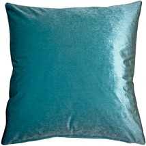 Corona Aqua Blue Velvet Pillow 19x19, with Polyfill Insert - £39.50 GBP