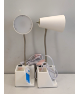 Lot of 2 Room Essentials Organizer Task Desk Table Lamp, LED Light Bulb ... - $40.61 CAD