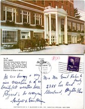 New York Lake Placid Hotel Marcy Horse Sleigh Posted to OH in 1953 VTG Postcard - £7.38 GBP