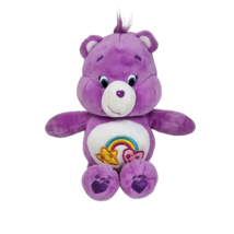 8&quot; Care Bears Best Friend Bear Purple W/ Rainbow Stuffed Animal Plush Toy 2015 - £22.42 GBP