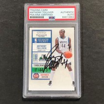 2010-11 Playoff Contenders Patches #32 Anthony Tolliver Signed Card AUTO PSA Sla - £35.27 GBP