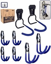 Bike Hooks &amp; Garage Storage Hooks Set (Blue)- Versatile Bike Wall Mount Hanger  - £23.48 GBP