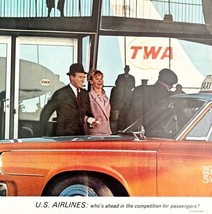 US Airlines TWA 1964 Advertisement Aviation Collectible Taxi Cab Car DWII4 - $42.04 CAD
