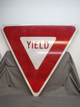 Authentic Retired Vintage Large Metal Street Road Sign YIELD (45Wx40H) - $79.19