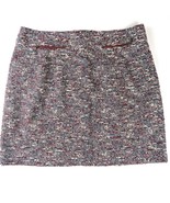 ANN TAYLOR Gray Burgundy Boucle Lined Pencil Skirt Size 14 - £16.21 GBP