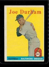 Vintage Baseball Trading Card Topps 1958 #96 Joe Durham Baltimore Orioles - £8.39 GBP