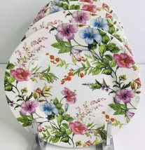 Grace Teaware Spring Floral 8&quot; Fine Porcelain Salad Side Plates Set of Four New - £35.09 GBP