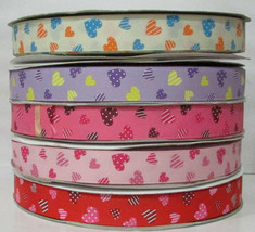 Grosgrain Ribbon Love Hearts Valentine&#39;s Day Scrapbooking 25mm Gift 2 Me... - $73.49 MXN