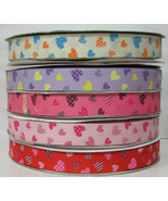 Grosgrain Ribbon Love Hearts Valentine&#39;s Day Scrapbooking 25mm Gift 2 Me... - $73.49 MXN