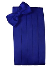 Royal Blue Satin Cummerbund and Bow Tie in Assorted Patterns - £66.95 GBP