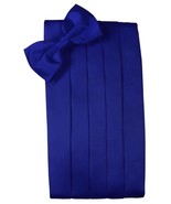 Royal Blue Satin Cummerbund and Bow Tie in Assorted Patterns - £68.34 GBP