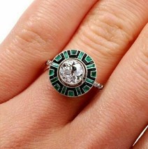Art Deco Engagement Ring 2.00Ct Simulated Diamond 14k White Gold Finish ... - £121.98 GBP