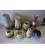 Vintage lot of 8 Hand Crafted Native American Clay Pot with Pattern, Signed - $9,186.38 MXN