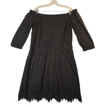 White house Black Market Womens 14 Dress Black Lace 3/4 Sleeve Lined - $16.61